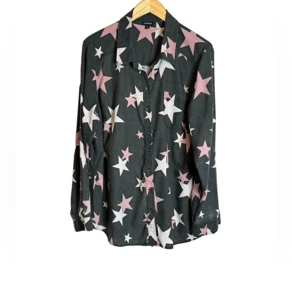 Torrid | Taylor Twill Button Up Shirt Button Up Relaxed Fit Rayon - Picture 3 of 13